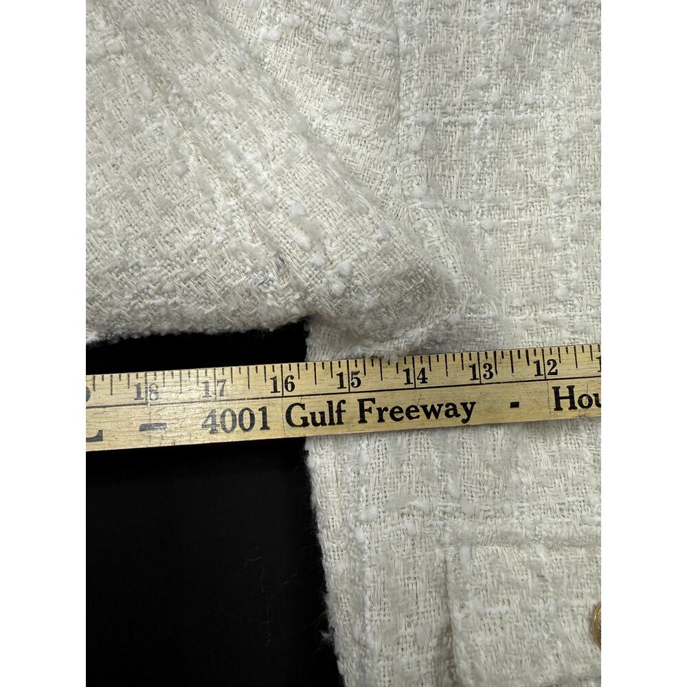 Mark Edwards Studio Tweed Crop Blazer Jacket Sz XS Ivory Blazer - Picture 10 of 12